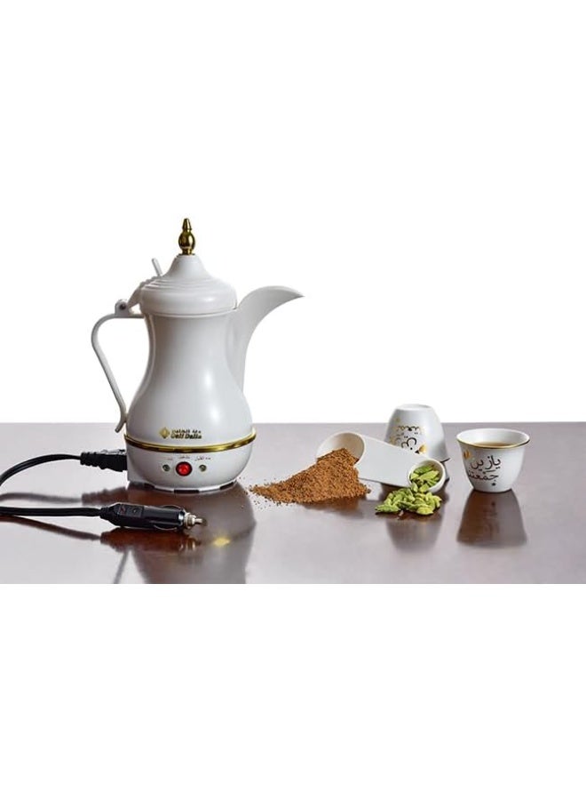 Gulf Dalla Arab Gulf Dalla Arabic Kehwa Tea & Coffee Maker with Car Charger Adapter, Includes Travel Bag & Cup – Portable Traditional Dalla for Travel - Image 2